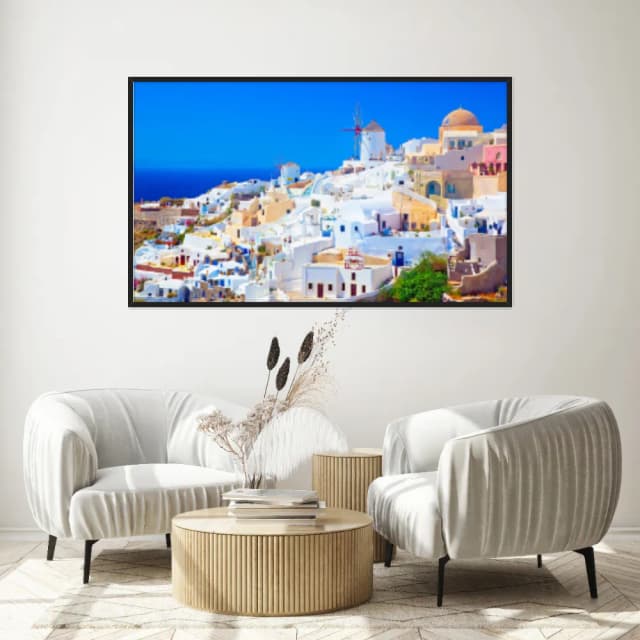 Quadro Decorativo Ilha De Santorini Grecia
