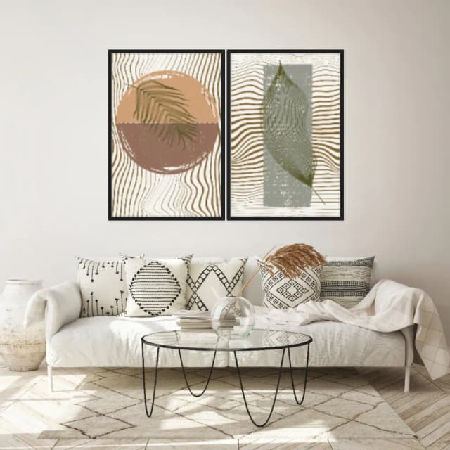 Kit Quadros Decorativos Folhas E Texturas