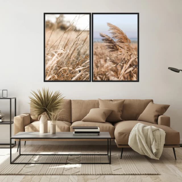 Kit Quadros Decorativos Folhas Secas