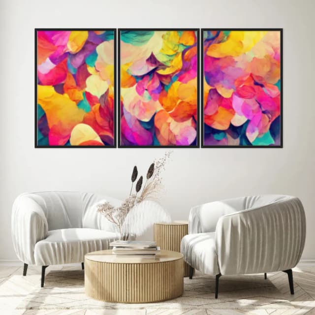 Kit Quadros Decorativos Tinta Aquarela