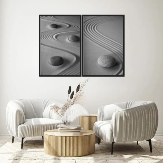 Kit Quadros Decorativos Jardim Zen