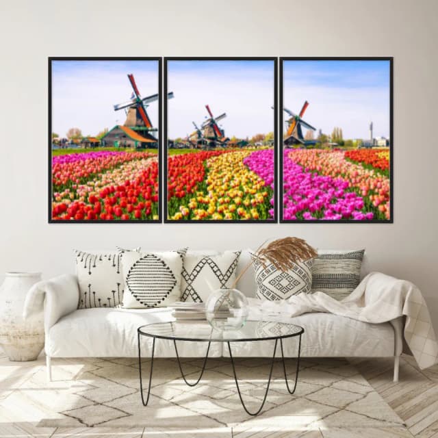 Kit Quadros Decorativos Tulipas Zaanse Holanda