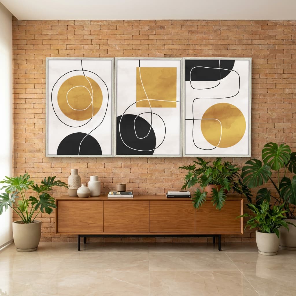 Kit Quadros Decorativos Linhas E Formas