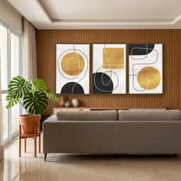Kit Quadros Decorativos Linhas E Formas