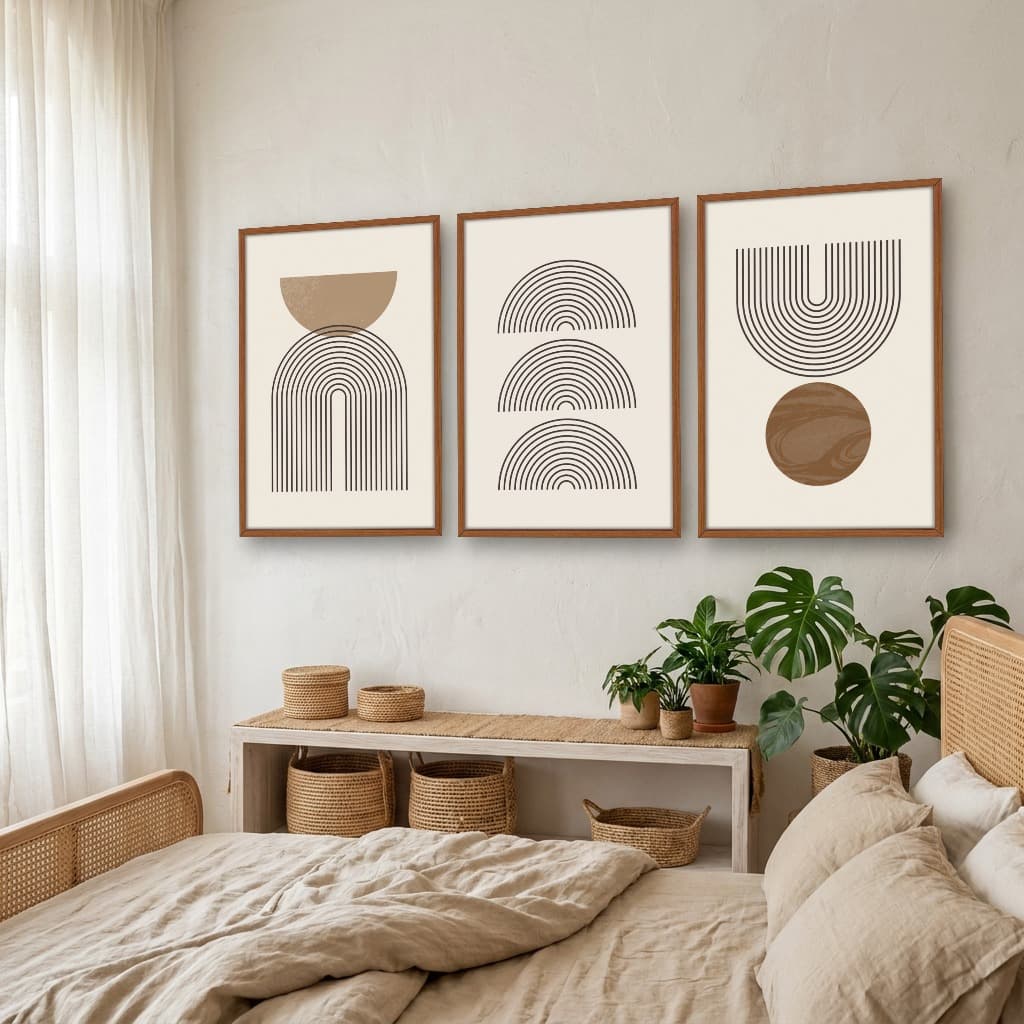 Kit Quadros Decorativos Minimalista Boho
