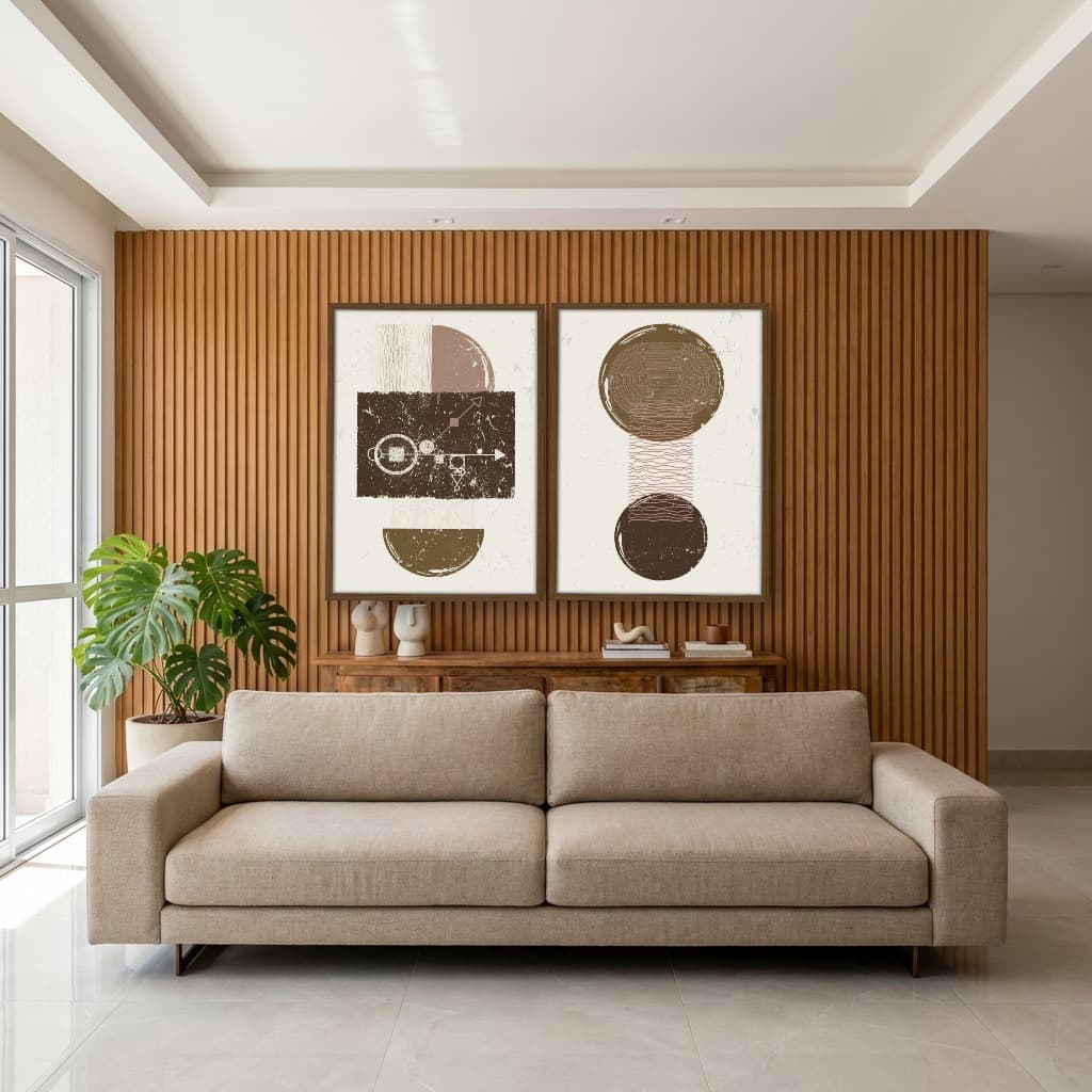 Kit Quadros Decorativos Abstrato Boho