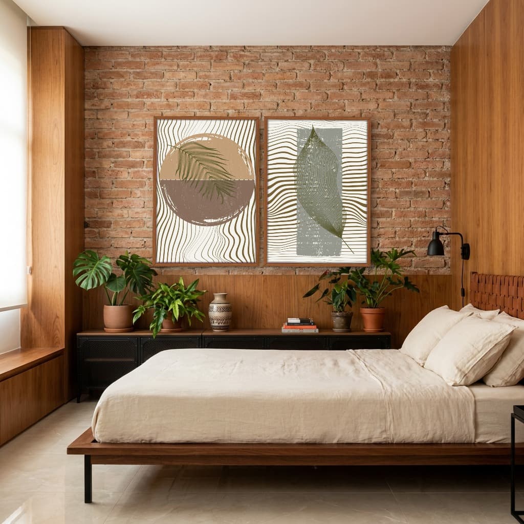 Kit Quadros Decorativos Folhas E Texturas