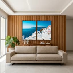 Kit Quadros Decorativos Ilha De Santorini Grecia