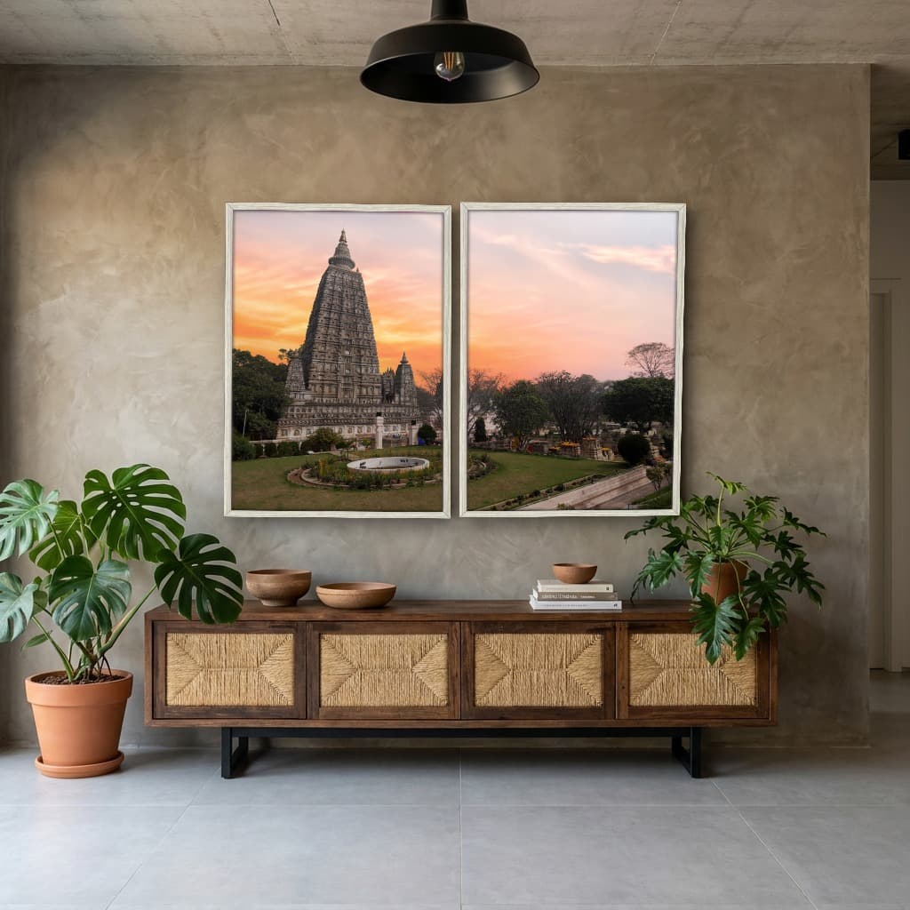 Kit Quadros Decorativos Templo Mahabodhi India