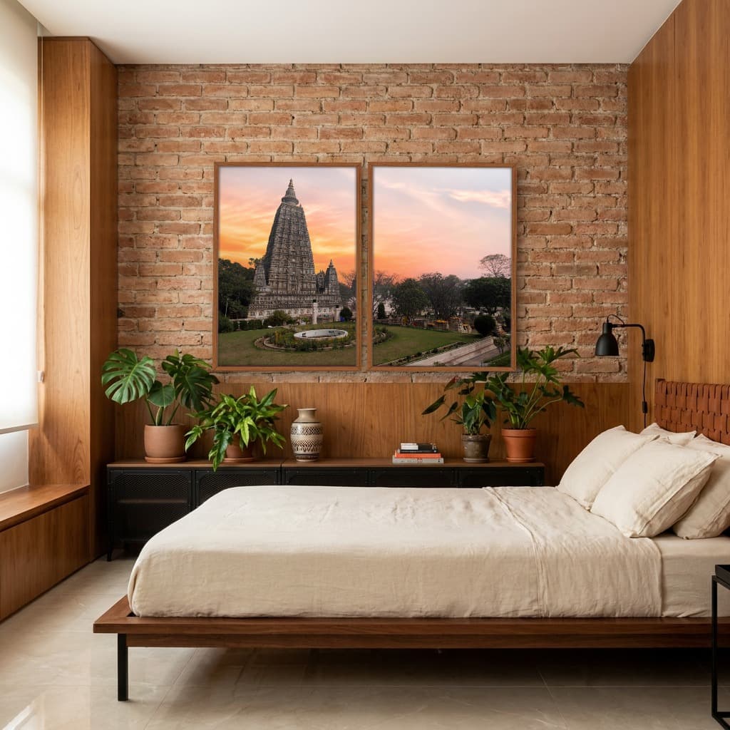 Kit Quadros Decorativos Templo Mahabodhi India