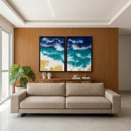Kit Quadros Decorativos Pintura De Mar Com Areia