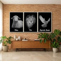 Kit Quadros Decorativos Religioso De Animais