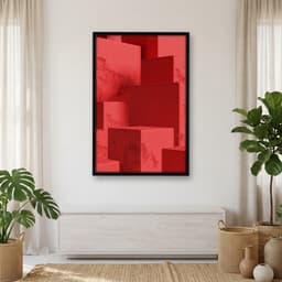 Quadro Decorativo Formas Vermelhas