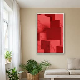Quadro Decorativo Formas Vermelhas