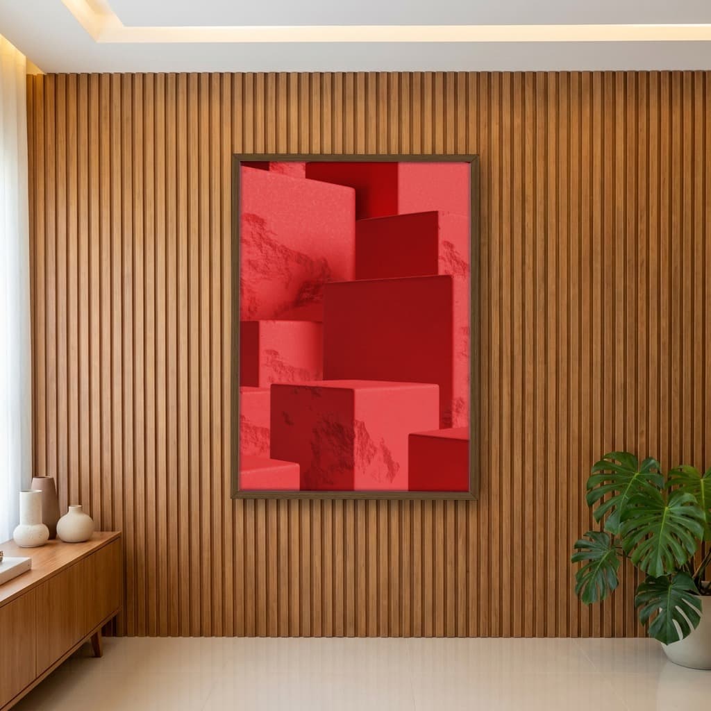 Quadro Decorativo Formas Vermelhas