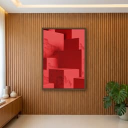 Quadro Decorativo Formas Vermelhas