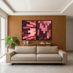 Kit Quadros Decorativos Formas Vermelhas