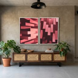 Kit Quadros Decorativos Formas Vermelhas