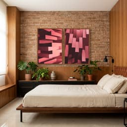 Kit Quadros Decorativos Formas Vermelhas