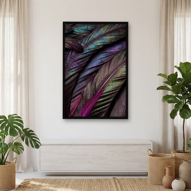 Quadro Decorativo Penas Coloridas