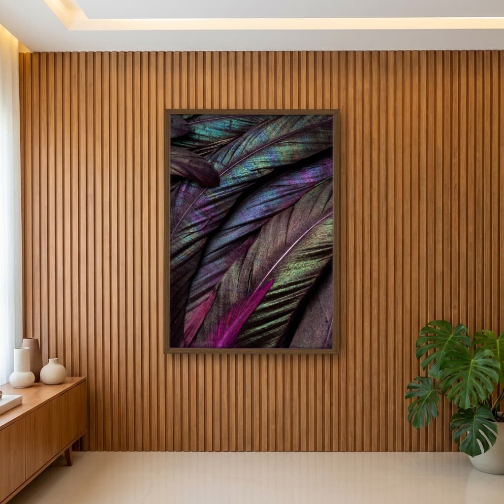 Quadro Decorativo Penas Coloridas