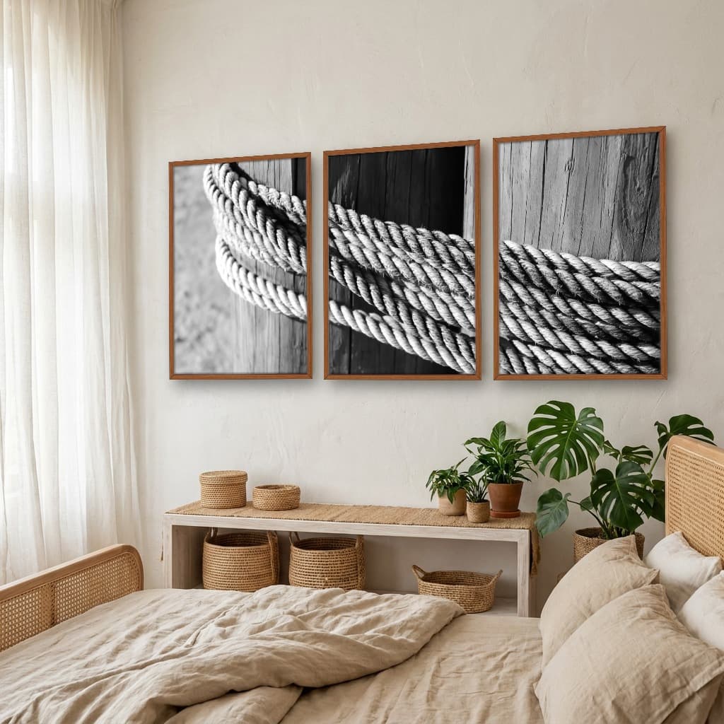 Kit Quadros Decorativos Madeira Com Nó