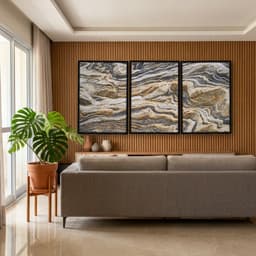 Kit Quadros Decorativos Pedra Marrom