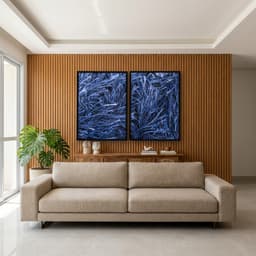 Kit Quadros Decorativos Fio Azul
