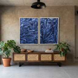 Kit Quadros Decorativos Fio Azul