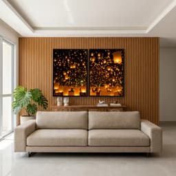 Kit Quadros Decorativos Lanternas No Céu