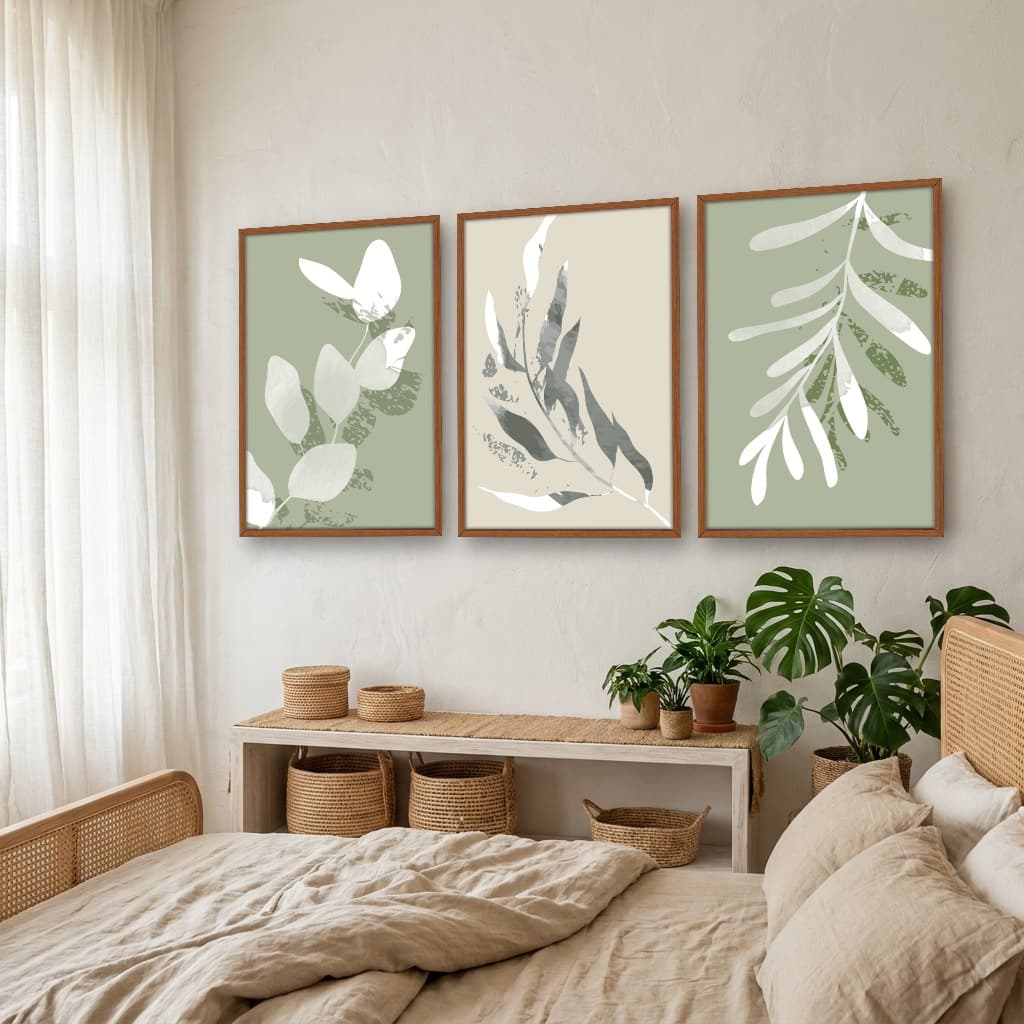 Kit Quadros Decorativos Planta Abstrata
