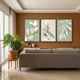 Kit Quadros Decorativos Planta Abstrata