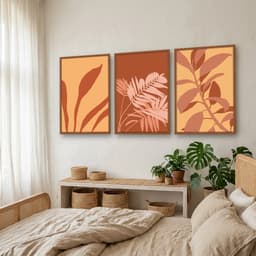 Kit Quadros Decorativos Planta Abstrata
