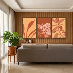 Kit Quadros Decorativos Planta Abstrata