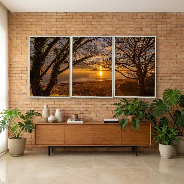 Kit Quadros Decorativos Pôr Do Sol
