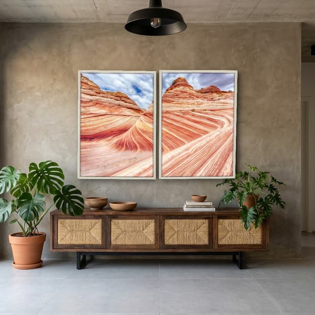 Kit Quadros Decorativos Ondas