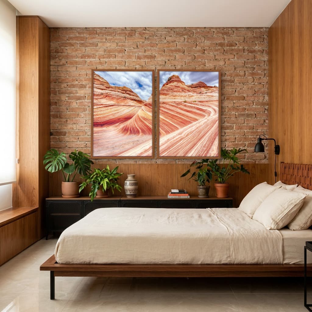 Kit Quadros Decorativos Ondas