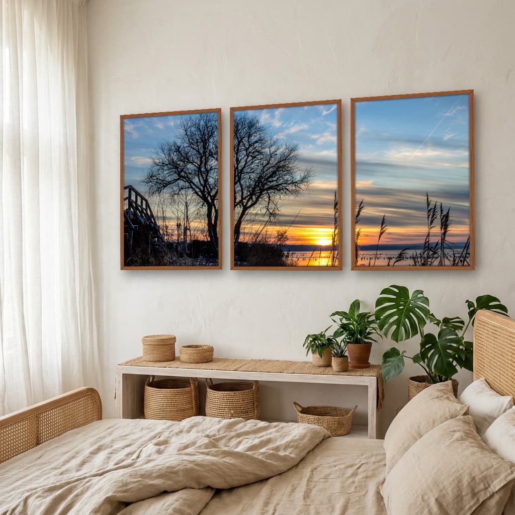 Kit Quadros Decorativos Pôr Do Sol