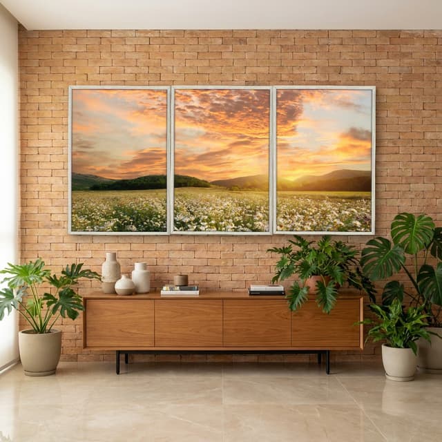 Kit Quadros Decorativos Pôr Do Sol