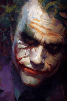 Quadro Rosto Coringa Pintura a Óleo