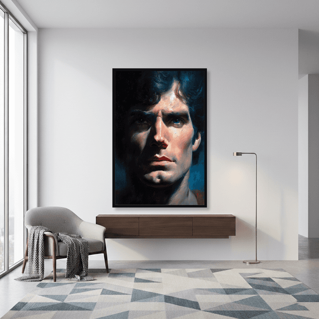 Quadro Rosto Superman Pintura a Óleo