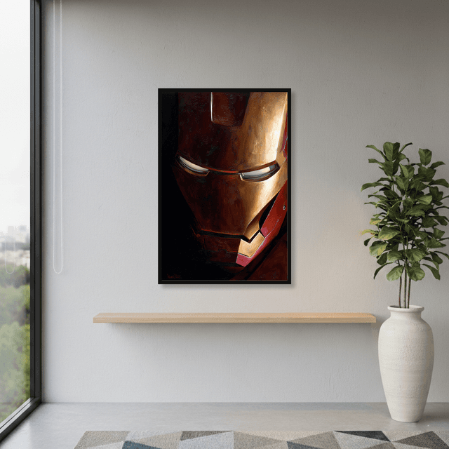 Quadro Rosto Homem de Ferro Pintura a Óleo