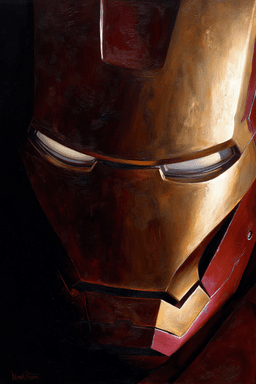 Quadro Rosto Homem de Ferro Pintura a Óleo
