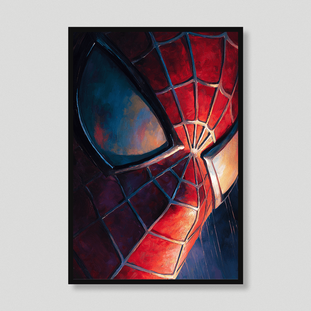 Quadro Rosto Homem Aranha Pintura a Óleo