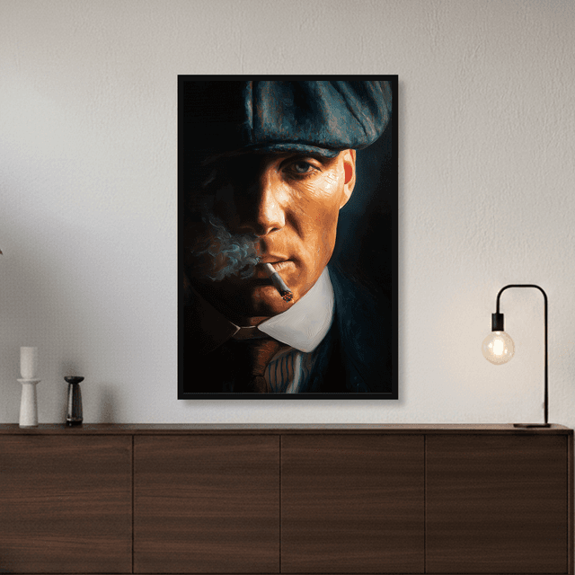 Quadro Rosto Thomas Shelby Pintura a Óleo