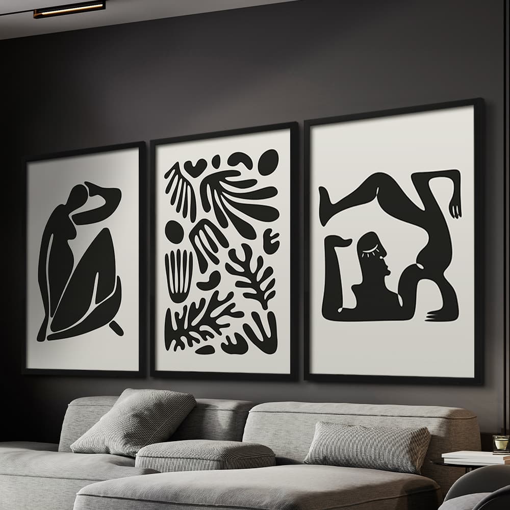 Kit Quadros Decorativos Henry Matisse Escultura PB