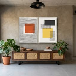 Kit Quadros Decorativos Linhas Minimalistas