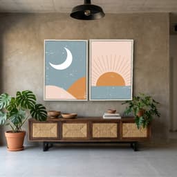 Kit Quadros Decorativos Moon Sun