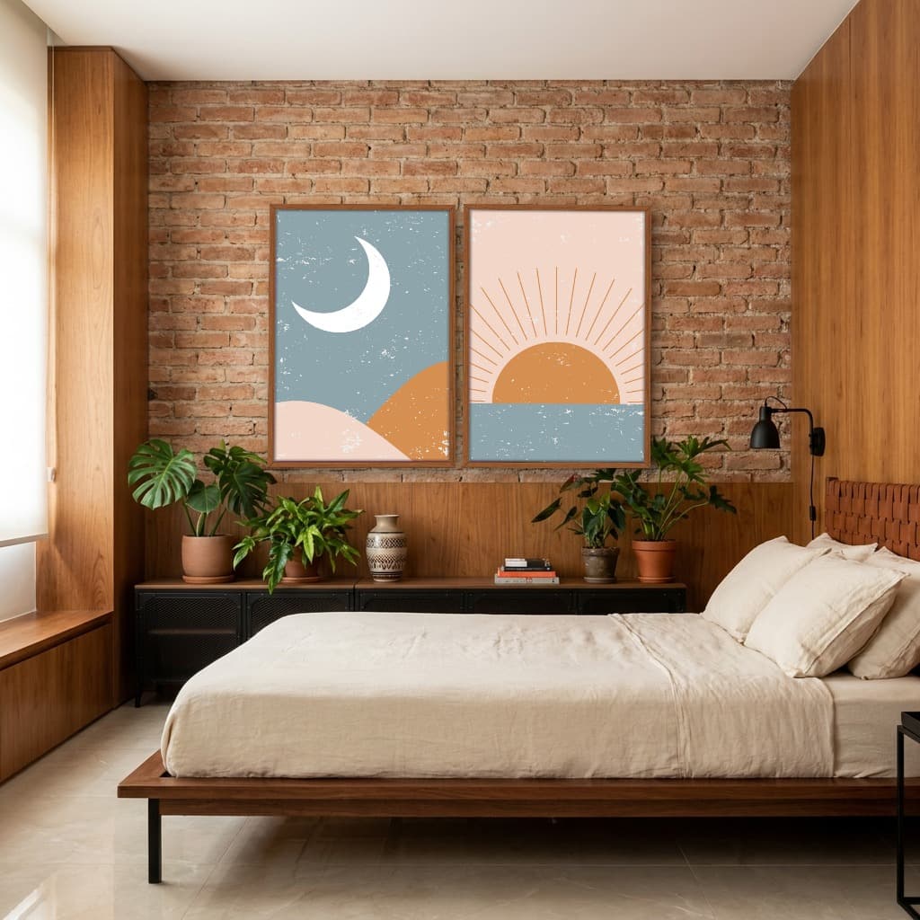 Kit Quadros Decorativos Moon Sun