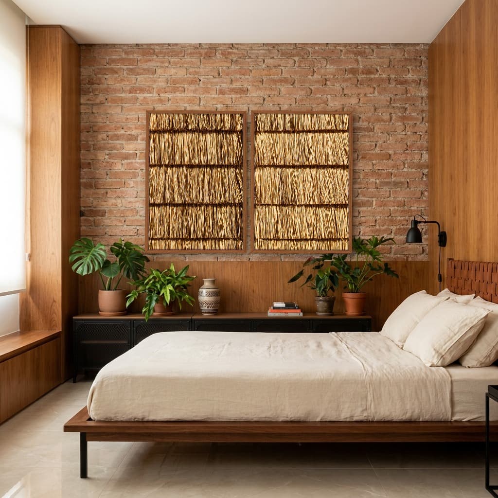 Kit Quadros Decorativos Fios De Bambu